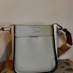 Stylish Calvin Klein White and Tan Crossbody Bag